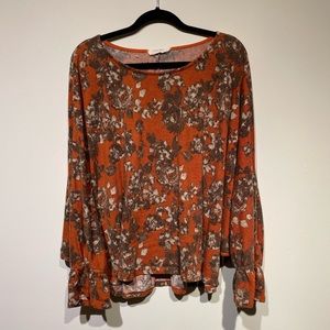 Rokoko by Dazz Burnt Orange & Floral Sweater Large